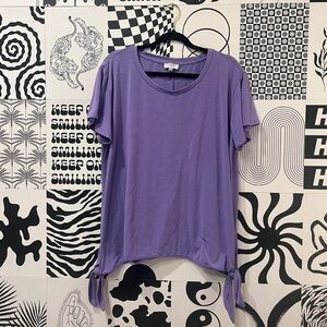 💜Short Sleeve Side-Tie Top 💜